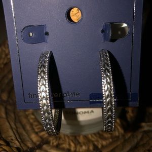 Silver-Plated Bali-Inspired Filigree Hoop Earrings